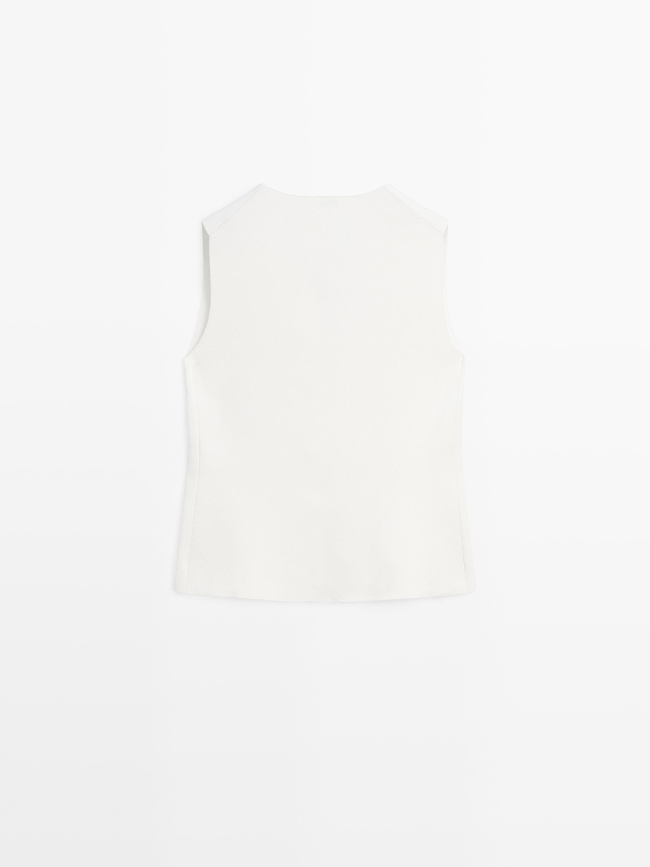 Gilet en maille à col V et boutons